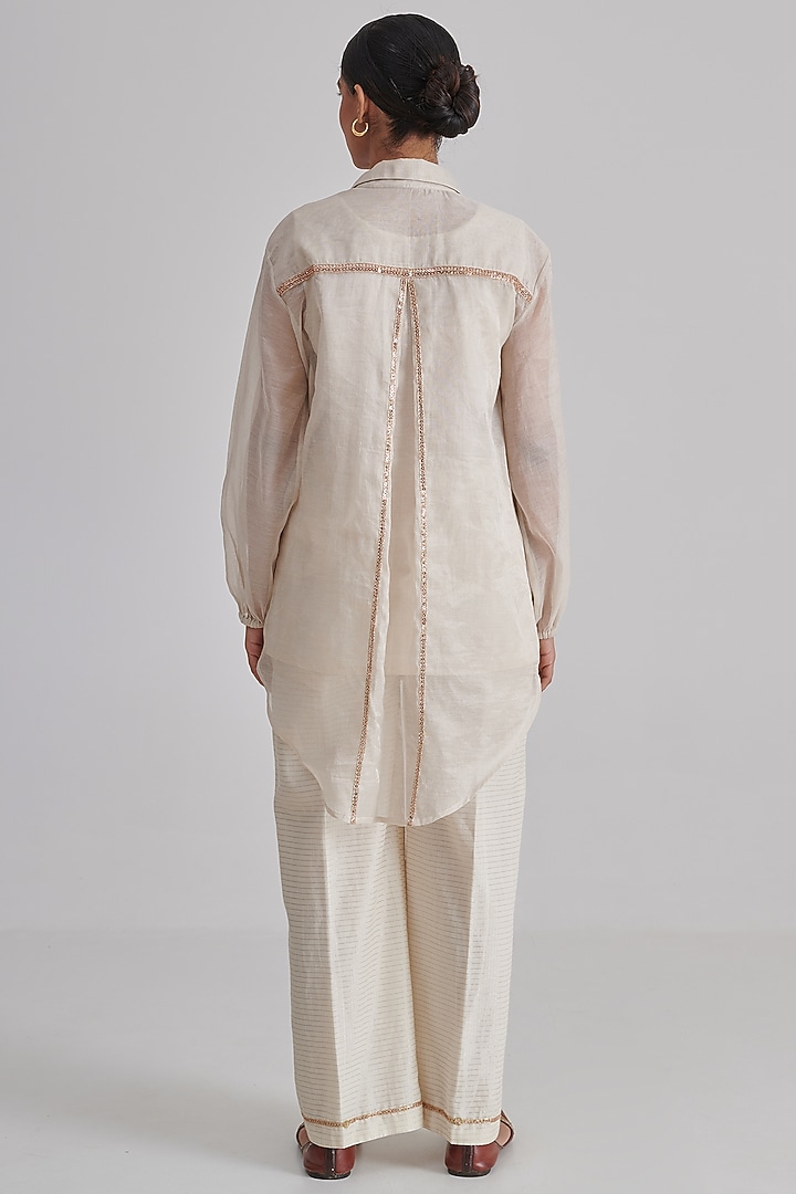 Ivory Silk Cotton Hand Embroidered Co-Ord Set by RASHIKA MITTAL at Pernia's Pop Up Shop
