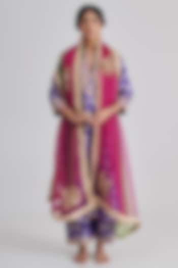 Multi-Colored Organza Hand Embroidered Dupatta by RASHIKA MITTAL at Pernia's Pop Up Shop