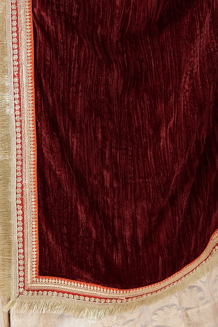 Maroon Embroidered Dupatta by RANG by Manjula Soni at Pernia's Pop Up Shop