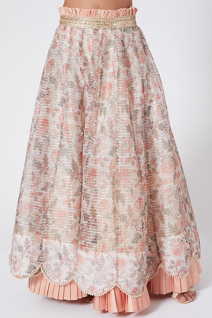 Peach Embroidered Skirt Set by RANG by Manjula Soni at Pernia's Pop Up Shop