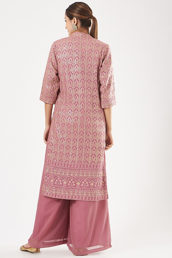 Mauve Georgette Pant Set by Rang By Manjula Soni at Pernia's Pop Up Shop