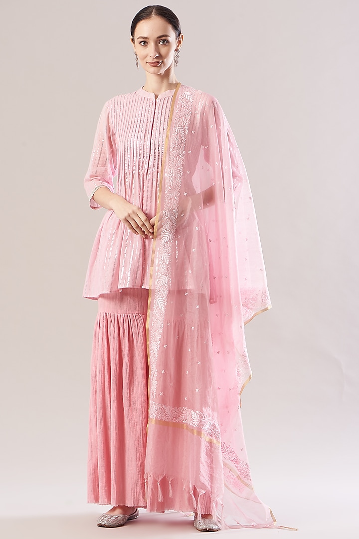 Pink Cotton Sharara Set by RANG by Manjula Soni
