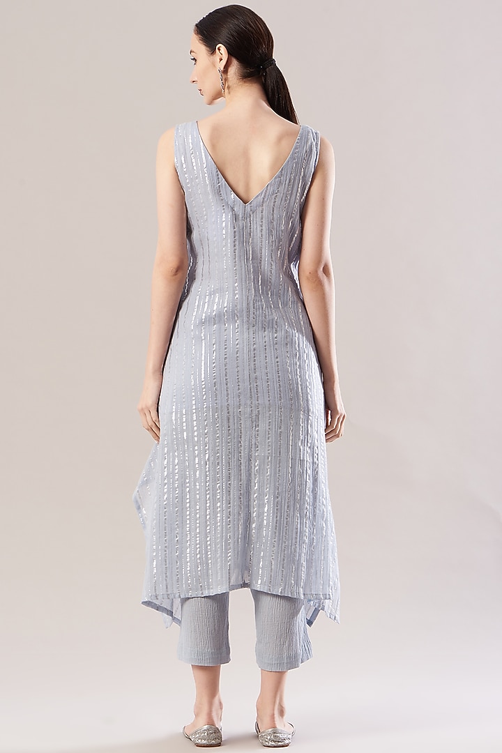 Dove Grey Printed Kurta Set by RANG by Manjula Soni at Pernia's Pop Up Shop