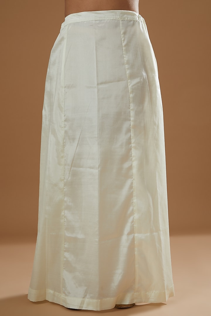 White & Gold Georgette Sequins Striped Wedding Saree Set by RANG by Manjula Soni at Pernia's Pop Up Shop
