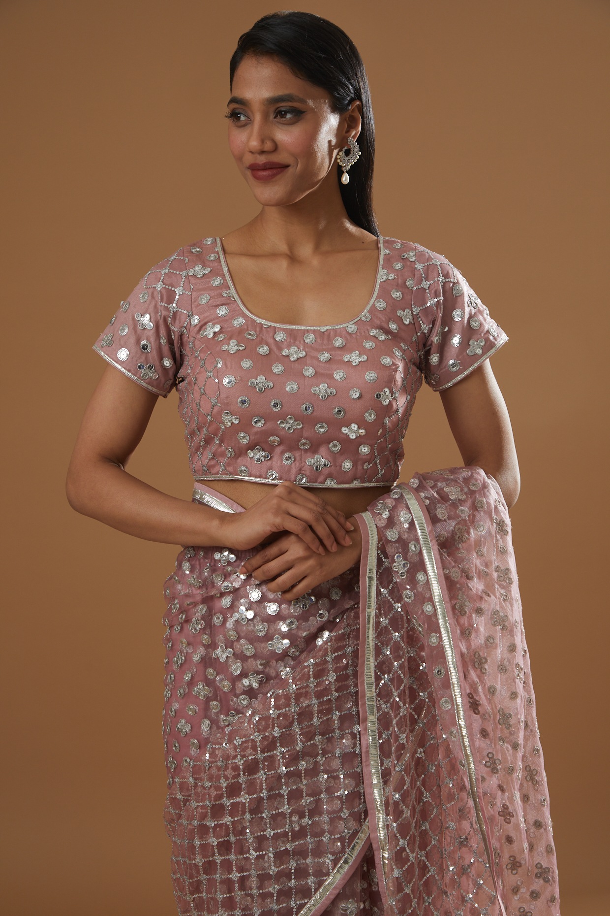 Beige Ready Pleated Satin Lehenga Style Saree With Heavy Work Blouse P –  paanericlothing