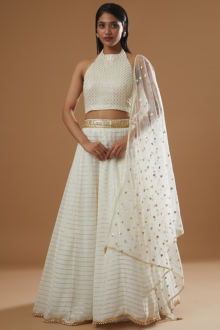 Cream Embroidered Skirt Set by RANG by Manjula Soni