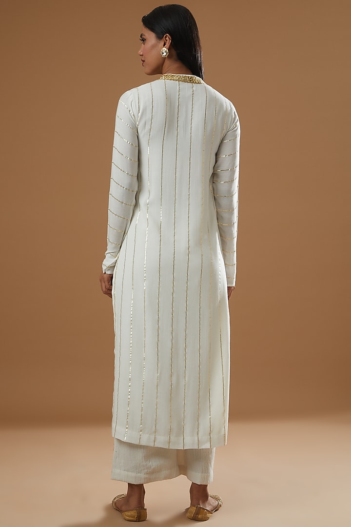 Cream Embroidered Kurta Set by RANG by Manjula Soni at Pernia's Pop Up Shop