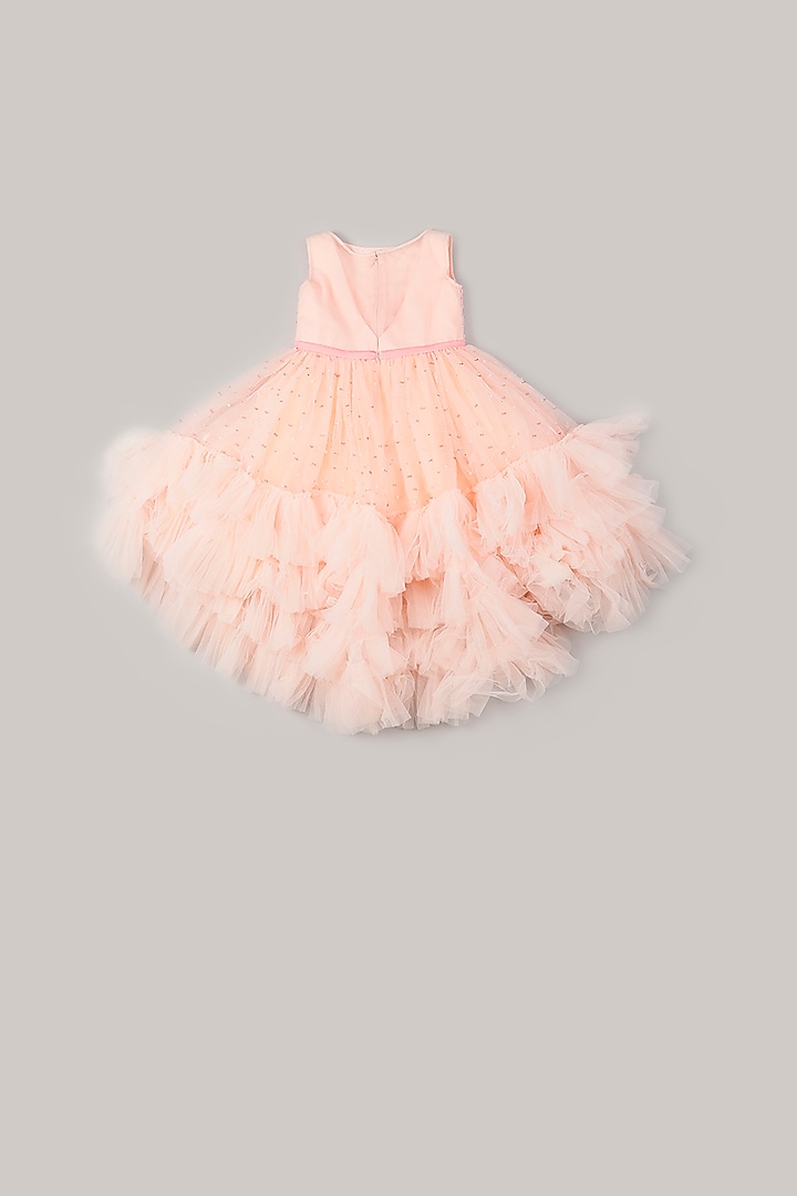 Peach Embellished Dress For Girls by Rani kidswear at Pernia's Pop Up Shop