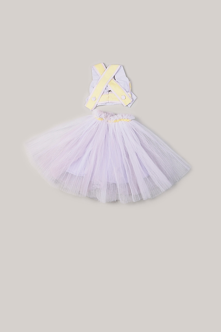 Lilac Net Pleated Skirt Set For Girls by Rani kidswear at Pernia's Pop Up Shop
