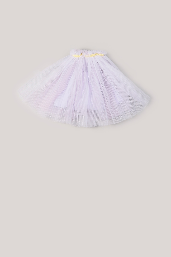 Lilac Net Pleated Skirt Set For Girls by Rani kidswear at Pernia's Pop Up Shop