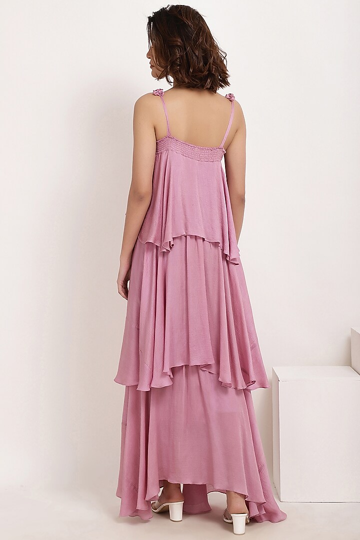 Onion Pink Ruffle-Tiered Maxi Summer Dress by Ranng at Pernia's Pop Up Shop