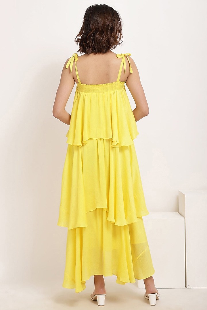 Lemon Yellow Ruffle-Tiered Maxi Summer Dress by Ranng at Pernia's Pop Up Shop