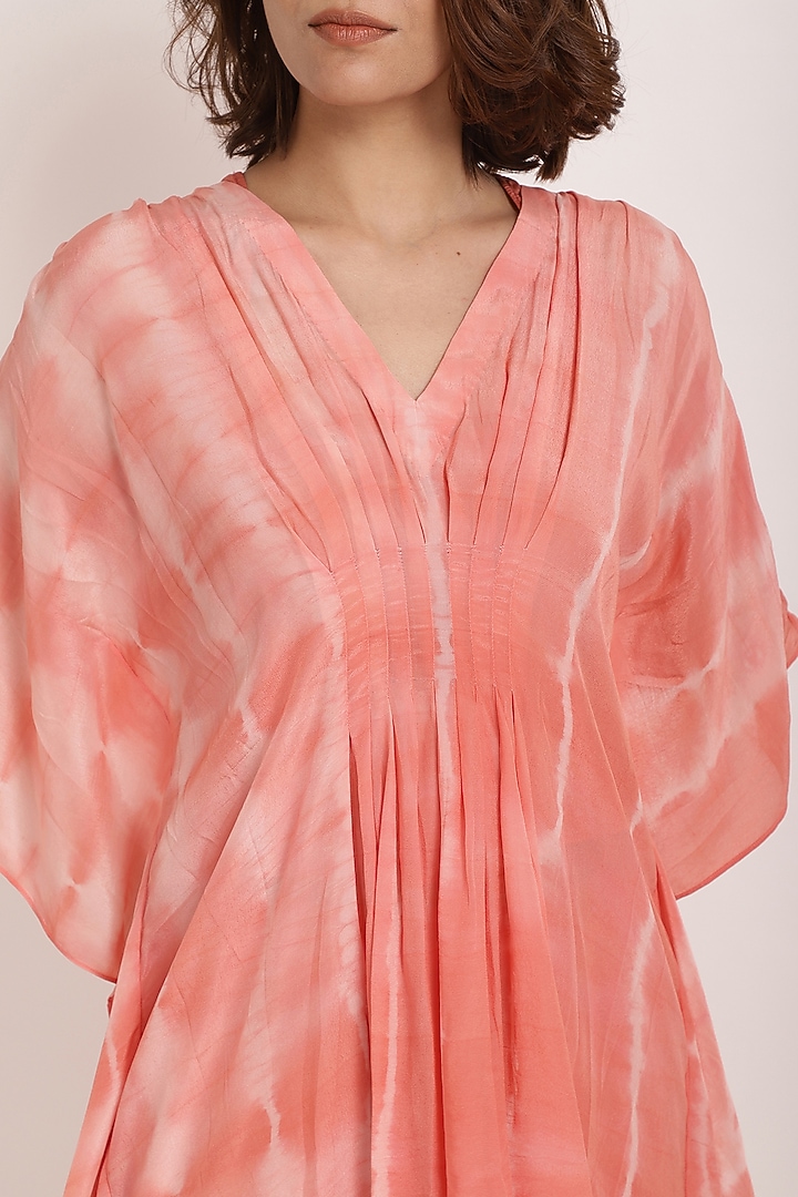 Coral Natural Crepe Kaftan Set by Ranng at Pernia's Pop Up Shop