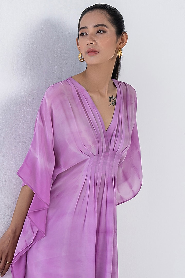 Majestic Purple Natural Crepe Kaftan Set by Ranng at Pernia's Pop Up Shop