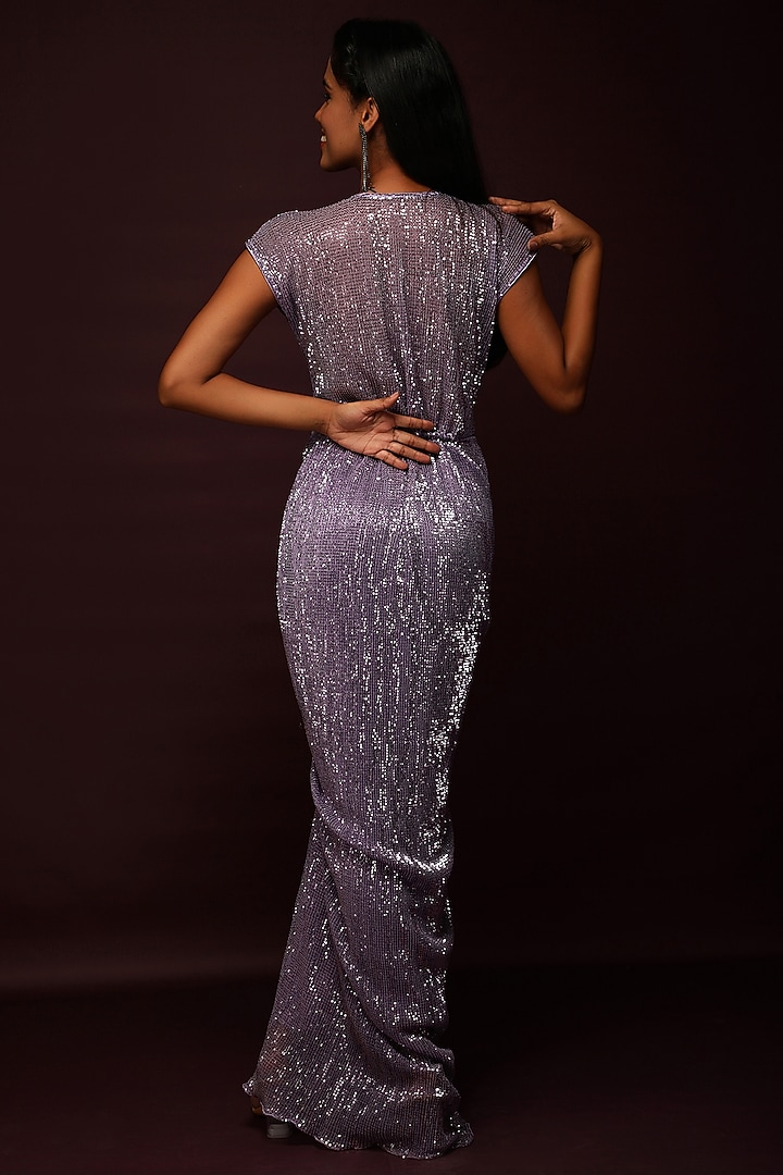 Purple Sequins Party Wear Gown by Ranng at Pernia's Pop Up Shop