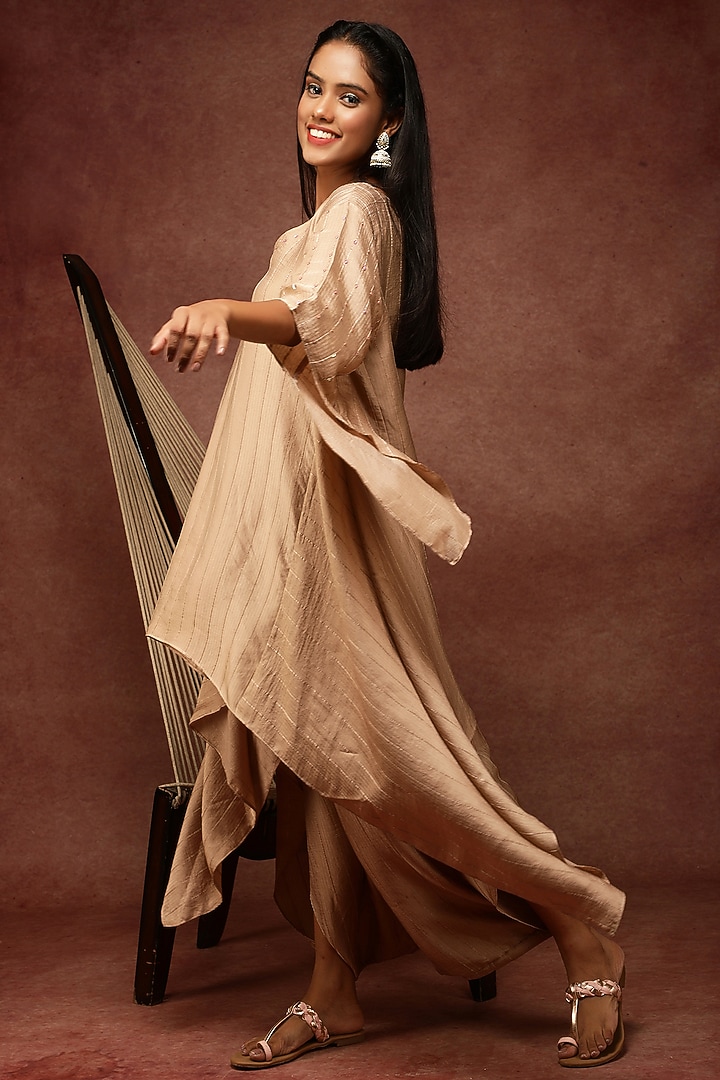 Sand Semi Silk Dhoti Set by Ranng at Pernia's Pop Up Shop
