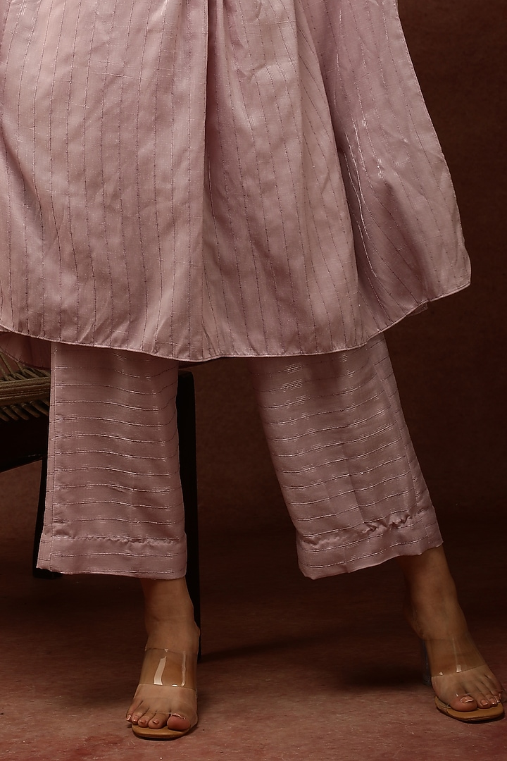 Pink Semi Silk Kaftan Set by Ranng at Pernia's Pop Up Shop