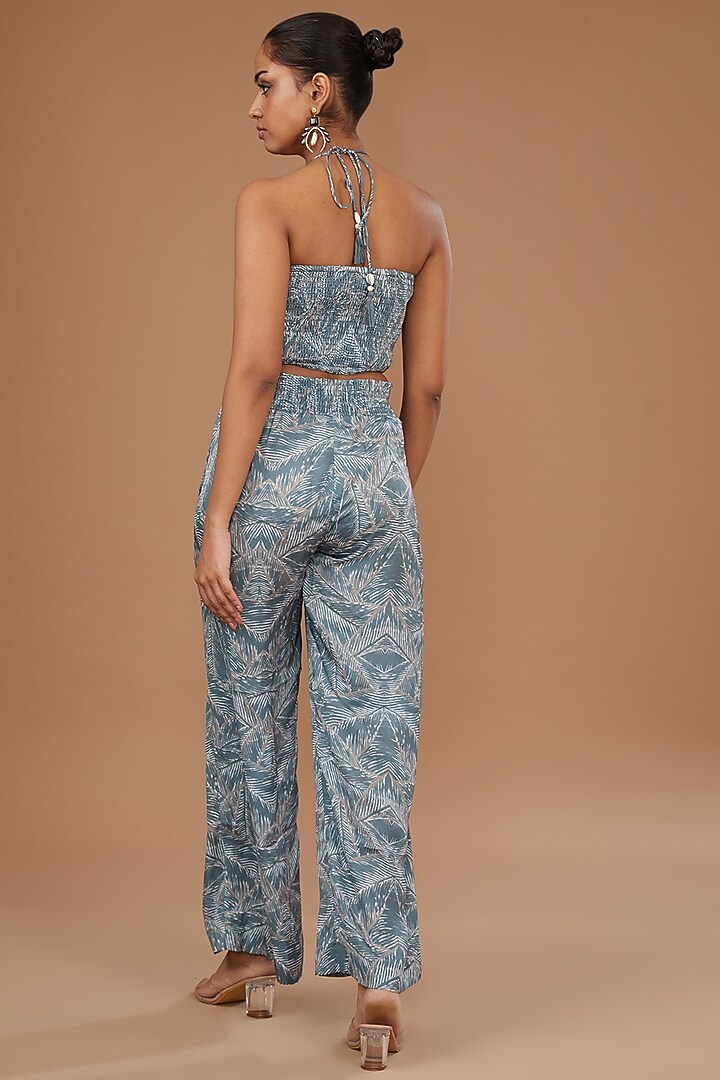 Grey Luxury Satin Printed Co-Ord Set by Ranng at Pernia's Pop Up Shop