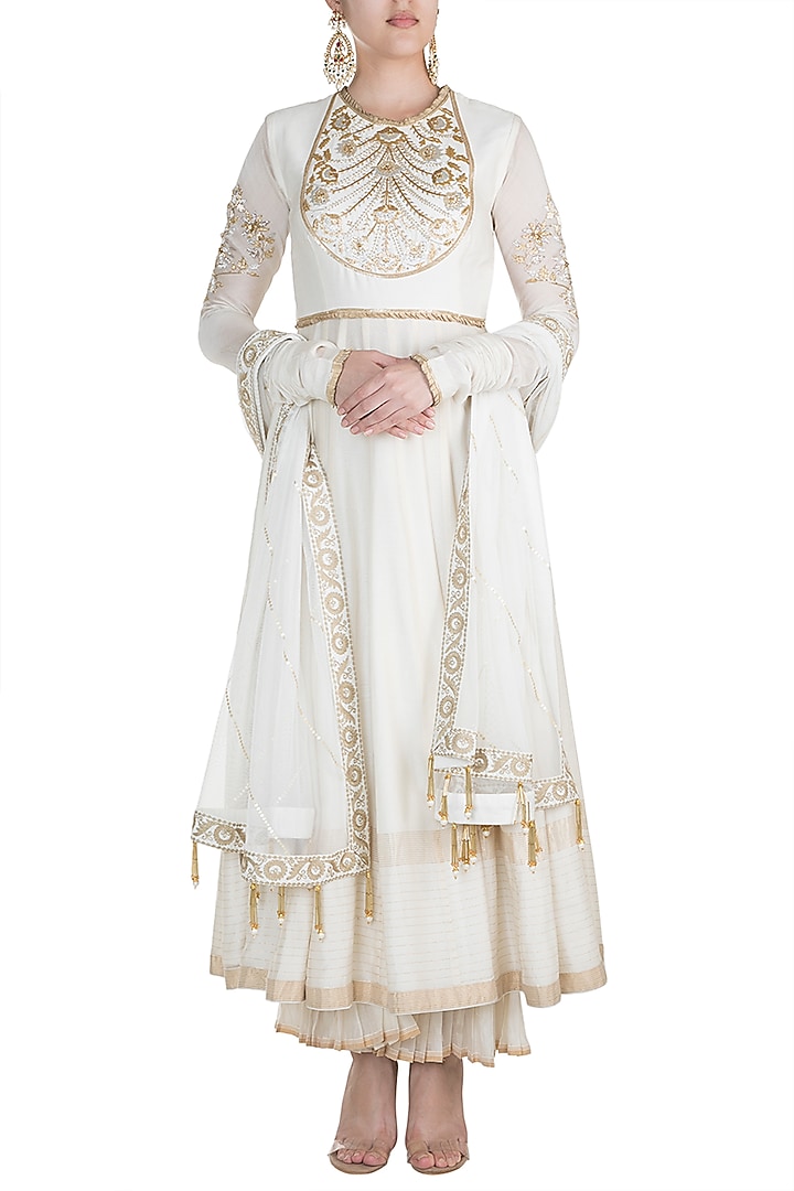 Ivory Radiance Embroidered Anarkali Set main image 0
