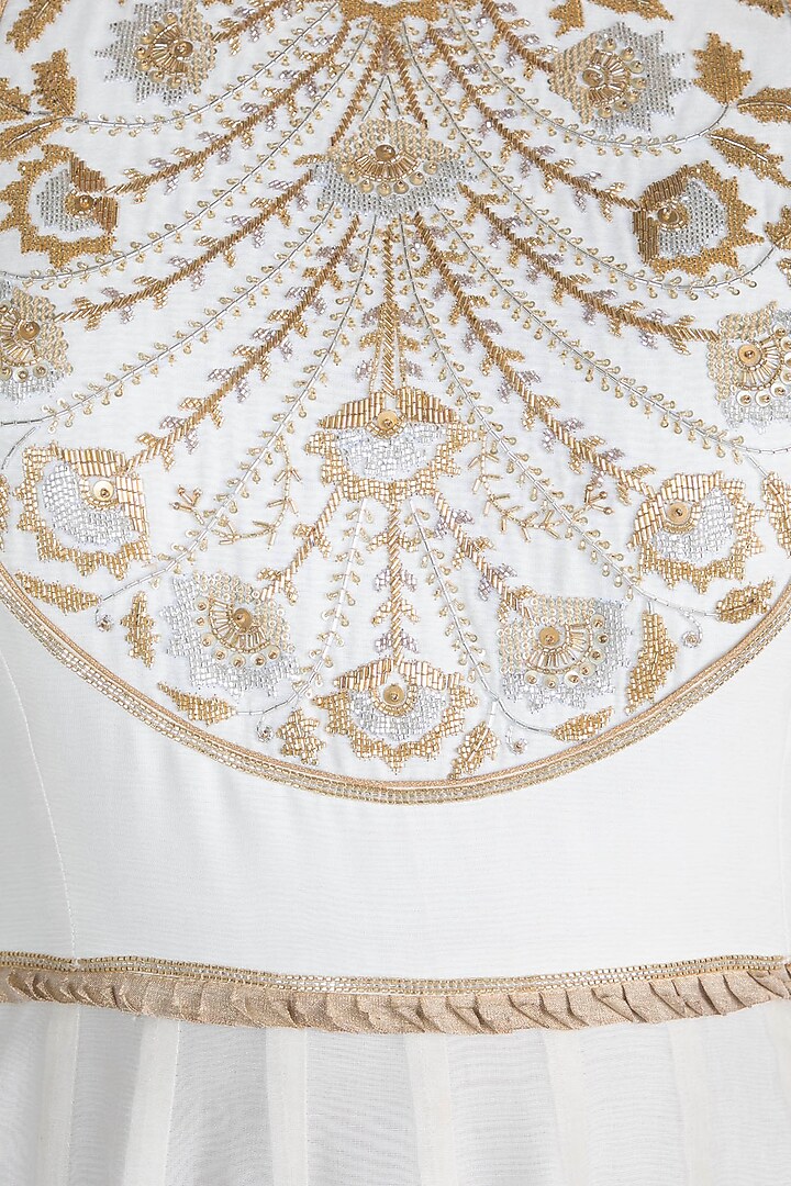 Ivory Hand Embroidered Wedding Anarkali Set by RAR Studio at Pernia's Pop Up Shop