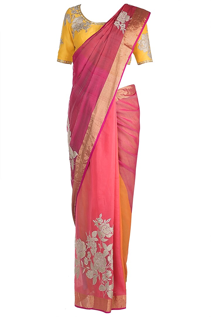 Multi Colored Embellished Saree Set by RAR Studio