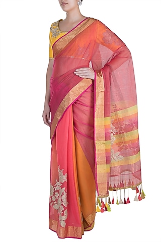 Multi Colored Embellished Saree Set by RAR Studio