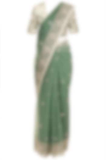 Moss Green Embroidered Saree Set by RAR Studio