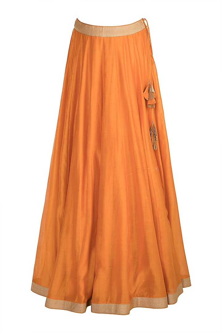 Rust Orange Embroidered Wedding Anarkali Set by RAR Studio at Pernia's Pop Up Shop