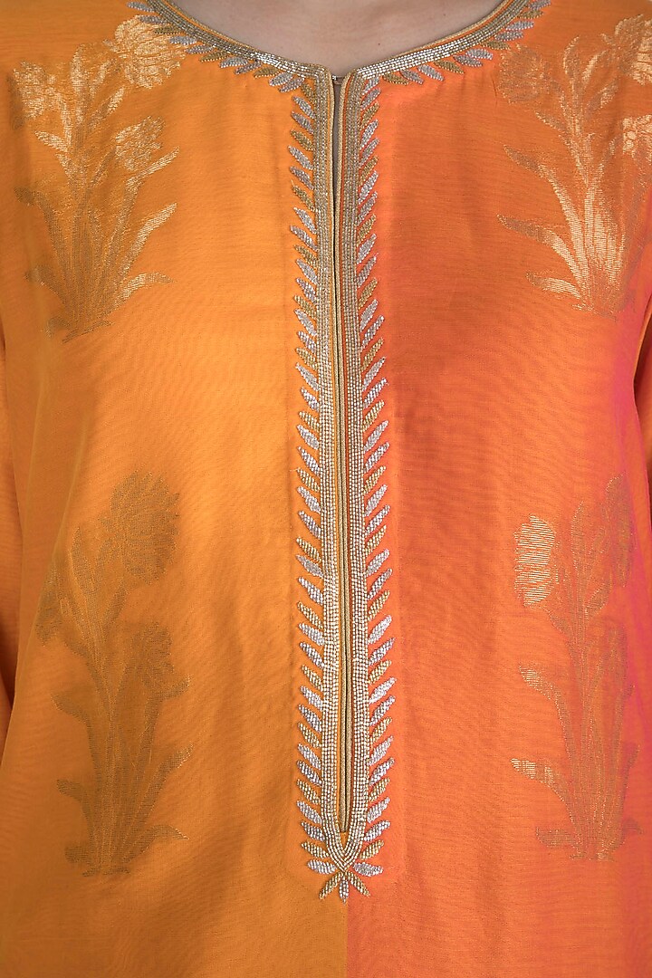 Rust Orange Embroidered Wedding Anarkali Set by RAR Studio at Pernia's Pop Up Shop