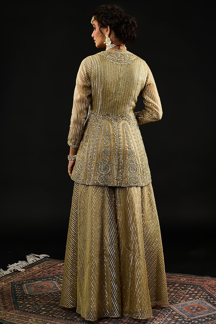 Golden Gota Fabric Bridal Sharara Set by Reeti Arneja at Pernia's Pop Up Shop