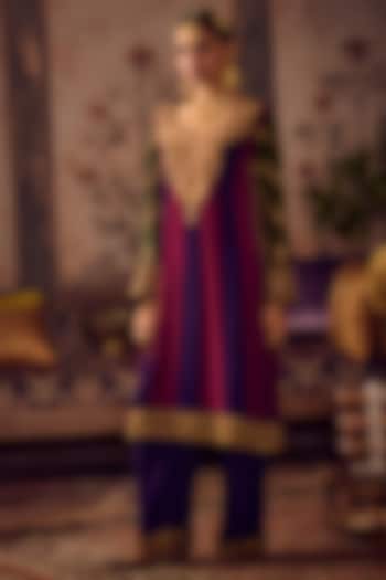 Emerald Georgette Zardosi Embroidered Kurta Set by Reeti Arneja at Pernia's Pop Up Shop