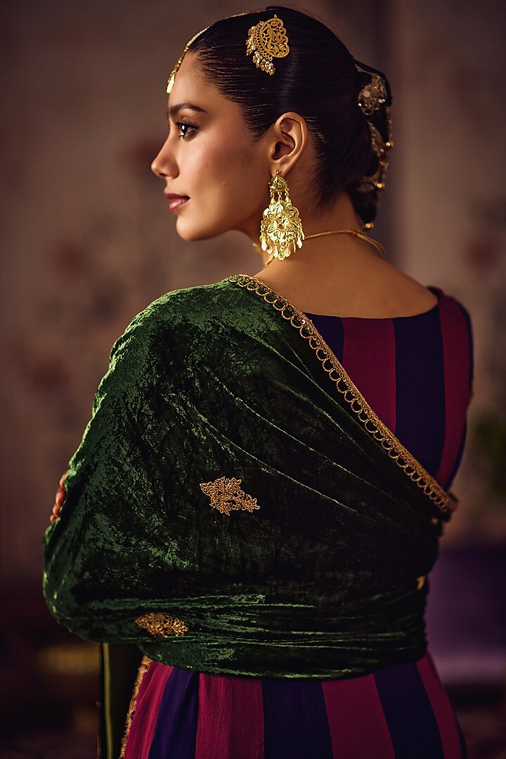 Emerald Georgette Zardosi Embroidered Kurta Set by Reeti Arneja at Pernia's Pop Up Shop