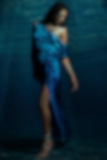 Blue One Shoulder Dress by Reeti Arneja