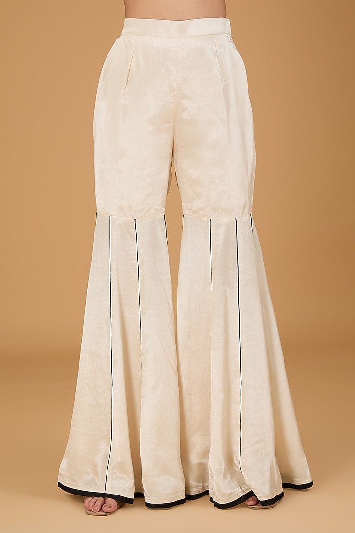 Ivory Cotton Satin Gharara Set by THE KLUB BY REETI ARNEJA at Pernia's Pop Up Shop