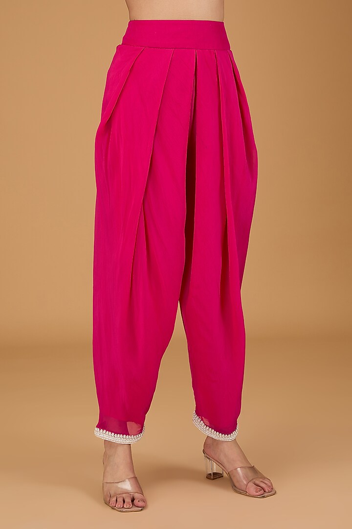 Pink Organza Dhoti Set by THE KLUB BY REETI ARNEJA at Pernia's Pop Up Shop