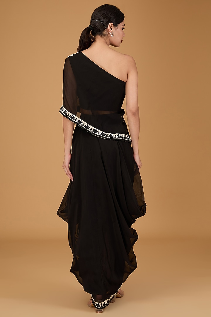 Black Organza Dhoti Set by THE KLUB BY REETI ARNEJA at Pernia's Pop Up Shop