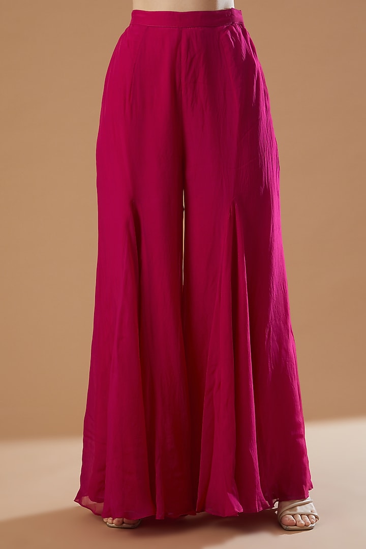 Red Georgette Wedding Sharara Set by Reeti Arneja at Pernia's Pop Up Shop