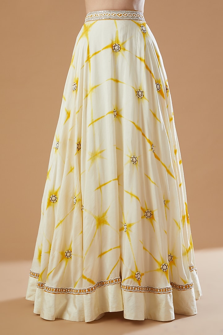Ivory & Yellow Printed Wedding Lehenga Set by Reeti Arneja at Pernia's Pop Up Shop
