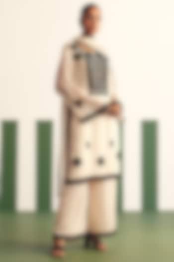 Ivory Organza Embroidered Kurta Set by THE KLUB BY REETI ARNEJA at Pernia's Pop Up Shop