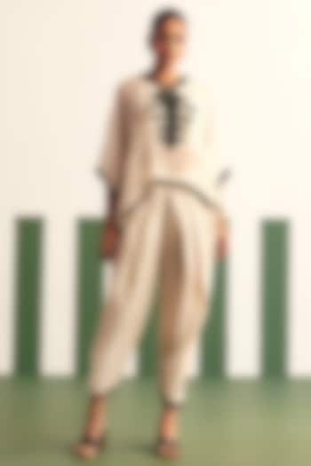 Ivory Organza Embroidered Kaftan Set by THE KLUB BY REETI ARNEJA at Pernia's Pop Up Shop