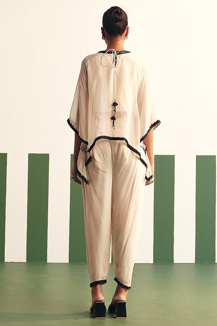 Ivory Organza Embroidered Kaftan Set by THE KLUB BY REETI ARNEJA at Pernia's Pop Up Shop