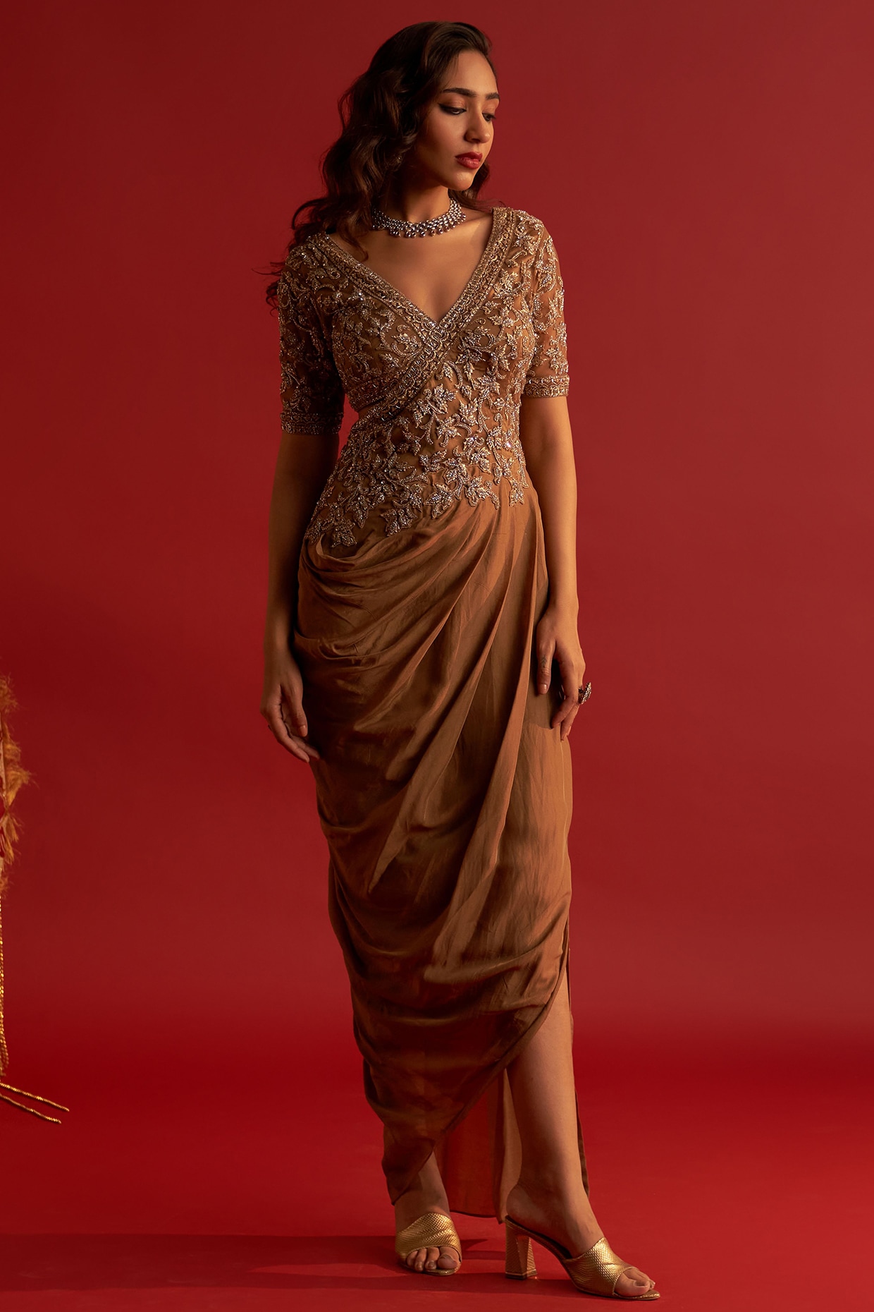 Plus size outlet saree gown