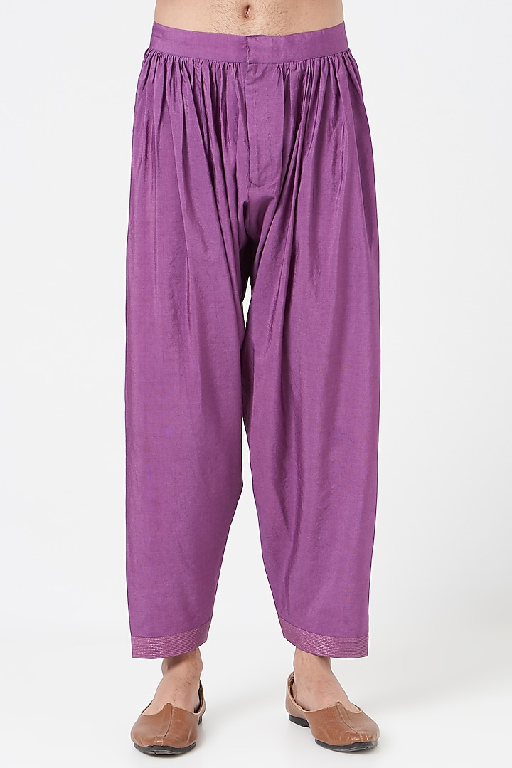 Purple Embroidered Kurta Set by Rar Studio Men at Pernia's Pop Up Shop