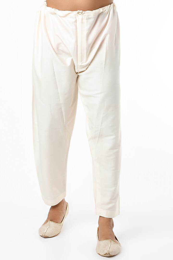 White Cotton Thread Embroidered Nehru Jacket Set by Rar Studio Men at Pernia's Pop Up Shop
