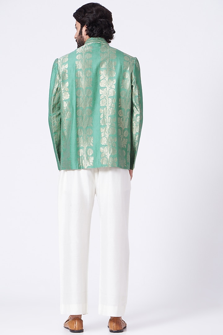 Dull Teal Quilted Jacket by Rar Studio Men at Pernia's Pop Up Shop
