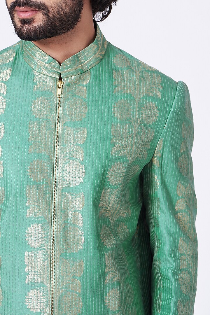 Dull Teal Quilted Jacket by Rar Studio Men at Pernia's Pop Up Shop