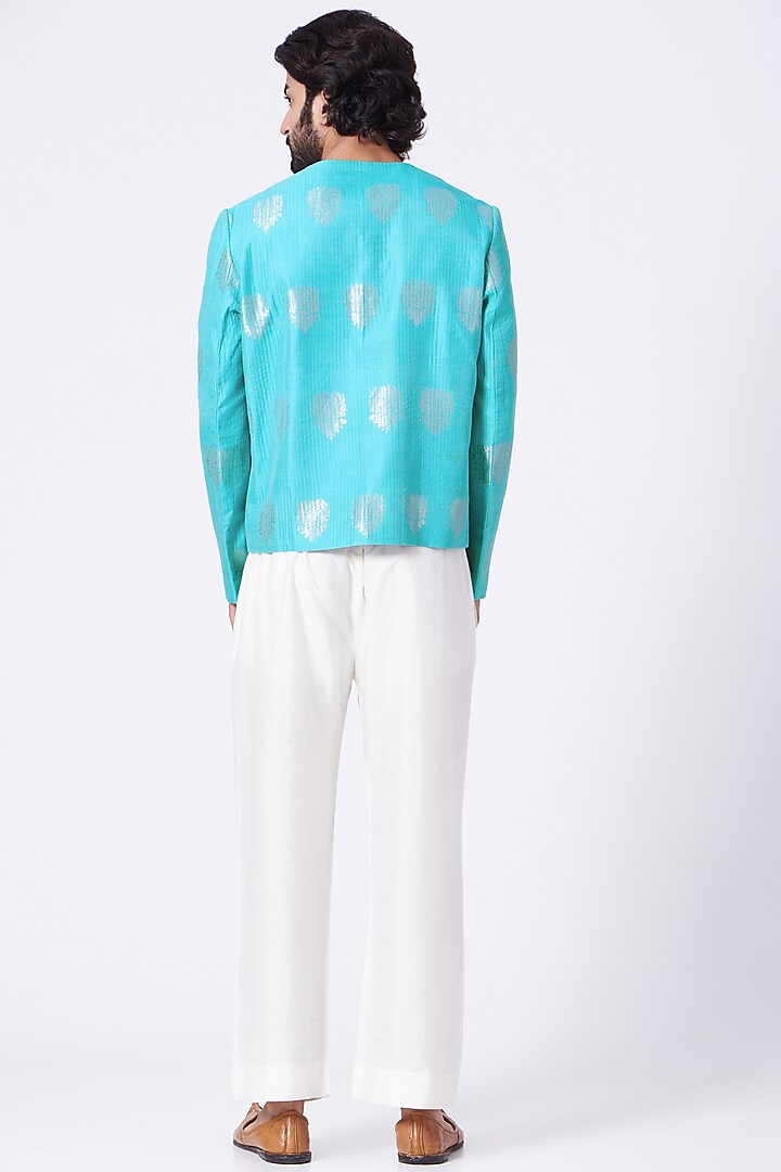Aqua Quilted Jacket by Rar Studio Men at Pernia's Pop Up Shop