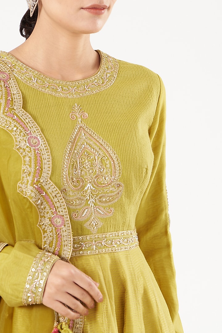 Mustard Hand Embroidered Wedding Sharara Set by Rar Studio at Pernia's Pop Up Shop