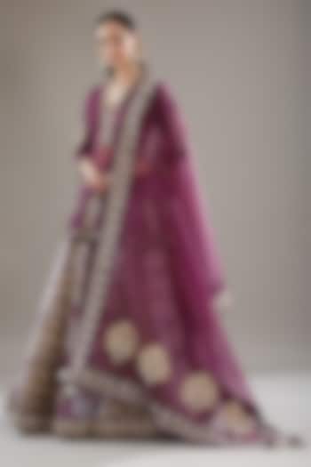 Purple Chanderi Embroidered Lehenga Set by RAR Studio