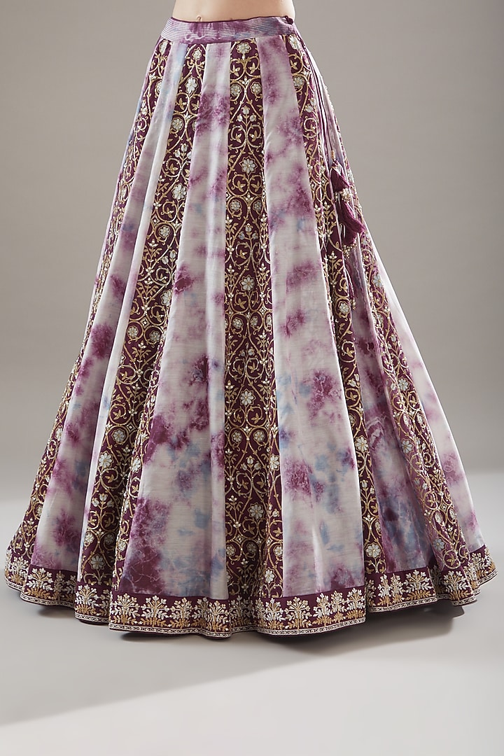 Purple Chanderi Embroidered Bridal Lehenga Set by RAR Studio at Pernia's Pop Up Shop